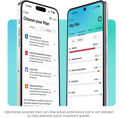Wealthify ISA Plan payment details view.