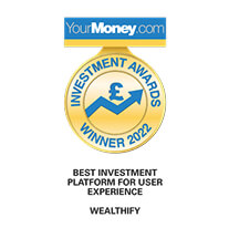 Wealthify's YourMoney award for Best Investment Platform For User Experience in 2022