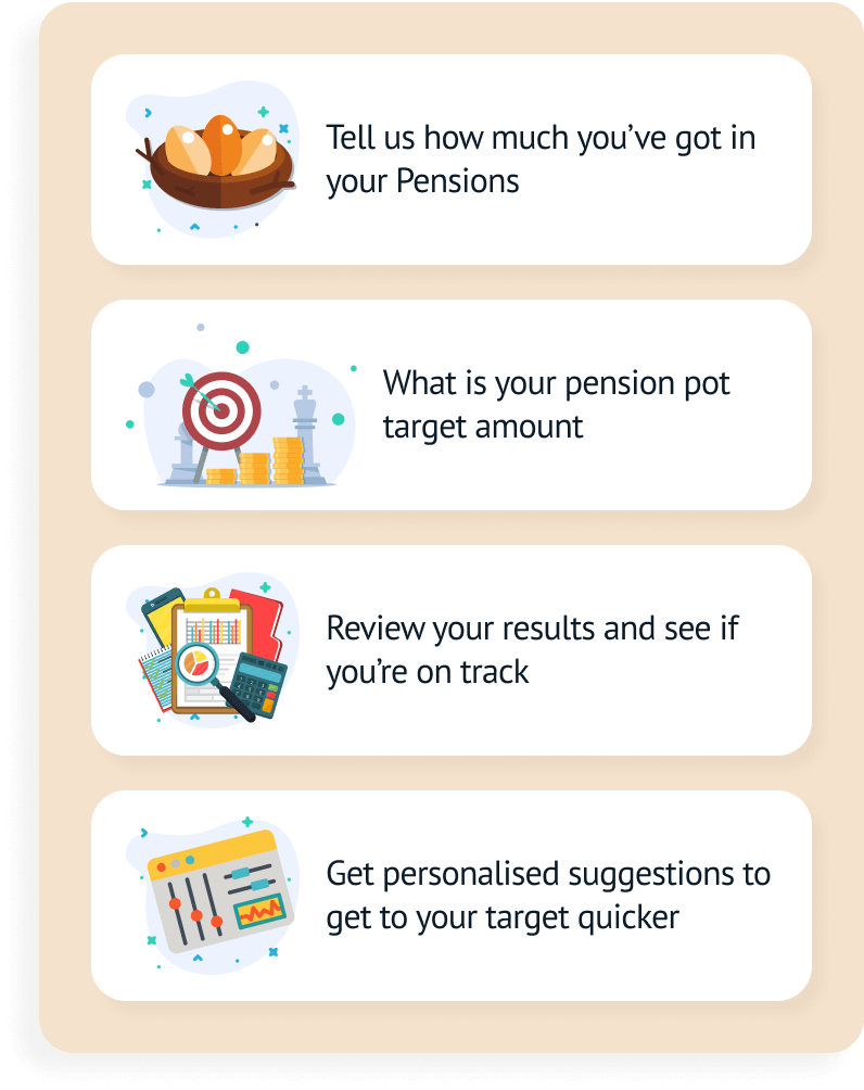A step-by-step breakdown of transferring a pension to Wealthify with icons.