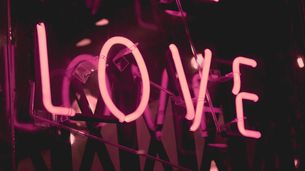 Neon LED 'love' sign
