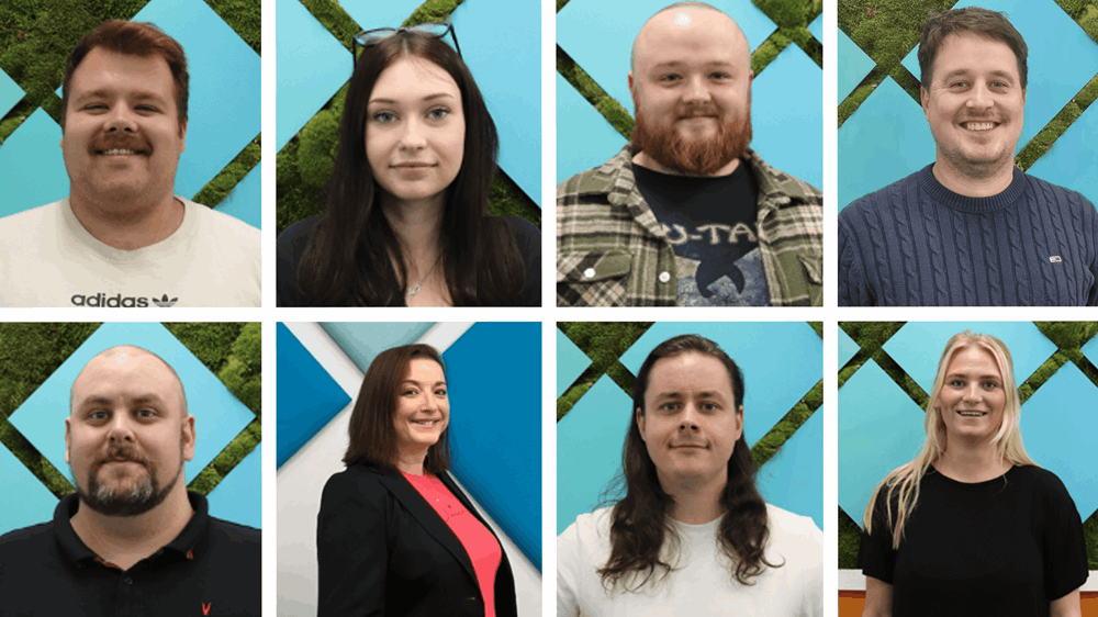 Headshots of our customer support team with the Wealthify logo