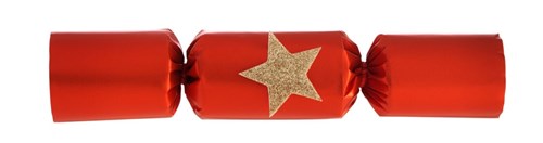 Red Christmas cracker with gold star