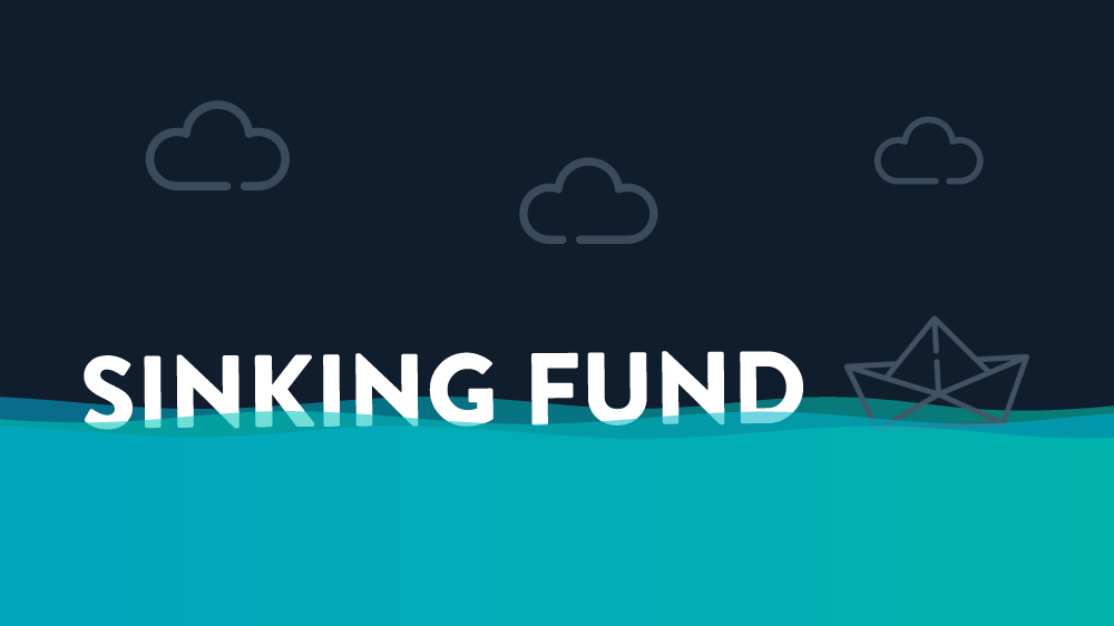 The words sinking fund' sinking in water against a dark background