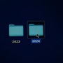 Image of two folders on a computer screen saying 2023 and 2024 on them