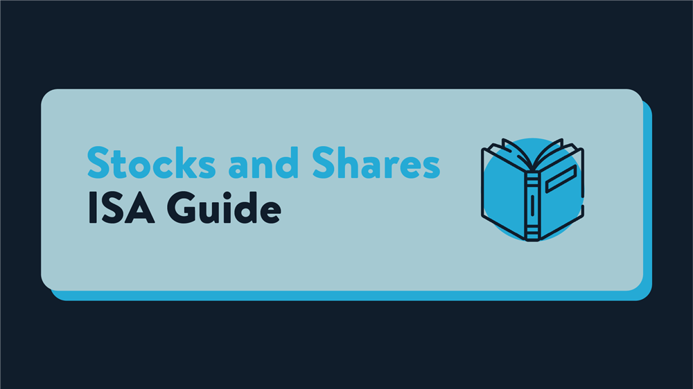 A titlecard that reads 'Stocks and Shares ISA Guide' with an icon of a book next to the next.