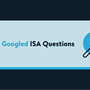 A light blue rectangle on a dark navy background with the words Most Googled ISA Questions. Next to this is an icon of a magnifying glass designed in Wealthify's colour scheme and style.