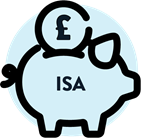 a piggy bank that says isa on it