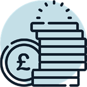 a stack of pound coins