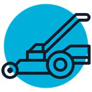 An icon of a lawnmower